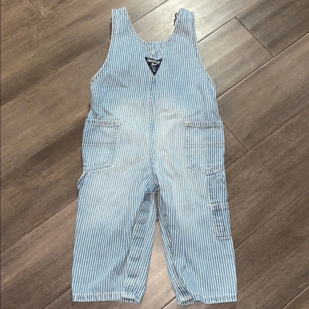 Osh Kosh B’gosh striped youth overalls SZ 12M